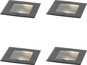 Conjunto de 4 focos de chão modernos pretos ajustáveis IP65 - Oneon