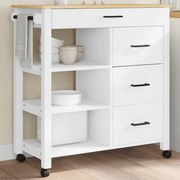 vidaXL Carrinho de cozinha MONZA 84x40x88,5 cm madeira de pinho maciça