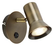 LED Foco de parede inteligente bronze giratório e inclinável com interruptor incluindo Wifi GU10 50mm - Karin 1 Design