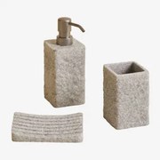 Conjunto De Banheiro Em Resina Espluy Cinzento Areia - Sklum