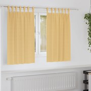 vidaXL Cortinas opacas com cortinas 2 pcs Bege 140 x 140 cm Poliéster