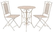 vidaXL 3 pcs conjunto bistrô em aço branco