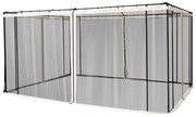 Outsunny 4 painéis laterais 335x207 cm para tenda de jardim com mosquiteira zíperes e anéis preto