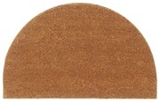vidaXL Tapete de porta semicircular 50x80 cm fibra coco tufada natural