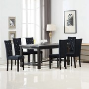vidaXL Cadeiras de jantar 6 pcs veludo preto