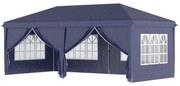 Outsunny Tenda para Festas 585x295x270 cm com Paredes Laterais Amovíveis 2 Portas com Zíper 4 Janelas e Bolsa de Transporte Azul | Aosom Portugal