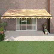 Toldo retrátil automático 5x3 m amarelo e branco