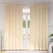 vidaXL Cortinas com cortinas 2 pcs Creme 260 x 140 cm Poliéster