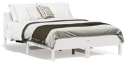 vidaXL Cama sem colchão 135x190 cm madeira de pinho maciça branco