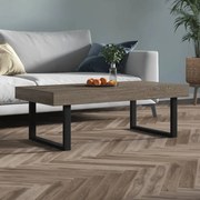 vidaXL Mesa de centro 120x60x40 cm MDF e ferro cinzento e preto