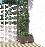vidaXL Vaso/floreira jardim c/ treliça 40x40x121,5 cm PP castanho