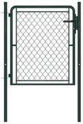vidaXL Portão de jardim 100x100 cm aço verde