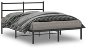 vidaXL Estrutura de cama com cabeceira 140x190 cm metal preto