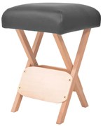 vidaXL Banco de massagem dobrável assento c/ 12 cm de espessura preto