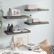 vidaXL Prateleiras de parede suspensas 4 pcs 50x23x3,8cm MDF cinzento