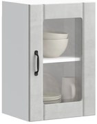 vidaXL Armário de parede de cozinha porta vidro Lucca cinzento cimento