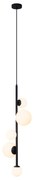 Candeeiro suspenso de design preto com vidro fosco 5 luzes - Vertical Design