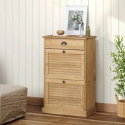 vidaXL Sapateira VIGO 60x35x96 cm madeira de pinho maciça