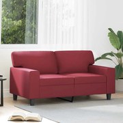 vidaXL Sofá de 2 lugares 120 cm couro artificial vermelho tinto