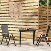 vidaXL 3 pcs conjunto de jantar para jardim preto