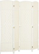 HOMCOM Biombo interior em madeira 4 painéis divisor de ambientes dobrável para sala quarto 180 x 180 cm branco | Aosom Portugal