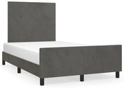vidaXL Estrutura de cama sem colchão 120x190 cm Veludo cinza escuro
