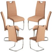 Pack 6 Cadeiras Hallen Tecido - Castanho Claro