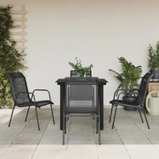 vidaXL 5 pcs conjunto de jantar para jardim aço e textilene preto