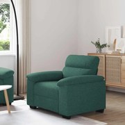 vidaXL Poltrona 100x81x84 cm tecido verde-escuro