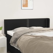 Cabeceira de cama c/ abas couro artificial 147x16x78/88cm preto