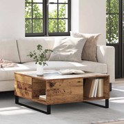 vidaXL Mesa de centro Madeira antiga 80 x 80 x 36.5 cm