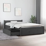 Estrutura cama c/ gavetas 100x200 cm cinzento