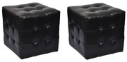 vidaXL Bancos em cubo 2 pcs preto