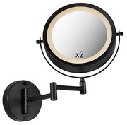 Espelho de casa de banho de design preto com LED regulável IP44 - Vicino