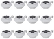 vidaXL Candeeiros solares de exterior LED para vedações 12 pcs branco