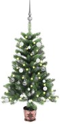 vidaXL Árvore Natal artificial pré-iluminada c/ bolas 65 cm verde