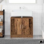 vidaXL Gabinete de Pia Madeira Velha 63x29x55 cm Madeira Maciça