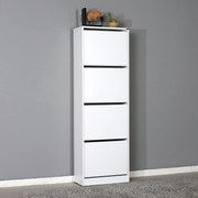 Sapateira "Elegance" com 4 Divisórias - 51 x 157 x 26 cm - Branco - De