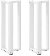 vidaXL Pés de mesa de console em forma de T, 2 peças, branco, 25x28x(72-73) cm, aço