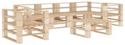 vidaXL 7 pcs conjunto lounge de jardim paletes madeira