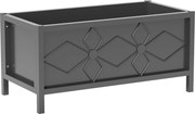 Outsunny Jardineira exterior jardineira elevada galvanizada com borda de segurança retangular 80 x 40 x 38 cm preto | Aosom Portugal