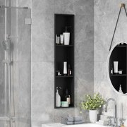 vidaXL Nichos de Chuveiro Preto 90 x 20 x 9,5 cm Aço inoxidável