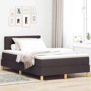 vidaXL Cama Box Spring com Colchão Castanha Escura 120x200 cm Tecido