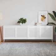 vidaXL Portas de armário 4 pcs design de persiana pinho maciço branco