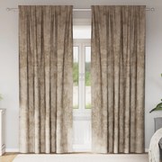 Cortinas de Veludo 2 pcs com Olhais Champagne 225x140 cm