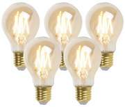 Conjunto de 5 lâmpadas LED E27 reguláveis Goldline 5W 380lm 2200K