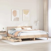 vidaXL Cama sem colchão 180x200 cm madeira de pinho maciça
