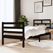 Estrutura de cama pequena solteiro 75x190 cm madeira preto