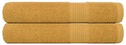 vidaXL Toalhas FROGN 2 pcs 100x200 cm 360 g/m² ouro