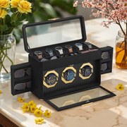 Caixa para 9 relógios 16,2 x 40 x 25,3 cm preta